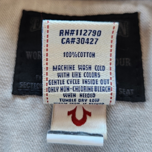 True Religion "Jimmy Rigid" Denim Jean Jacket Distressed Grey | Women's Size XS - Picture 8 of 10